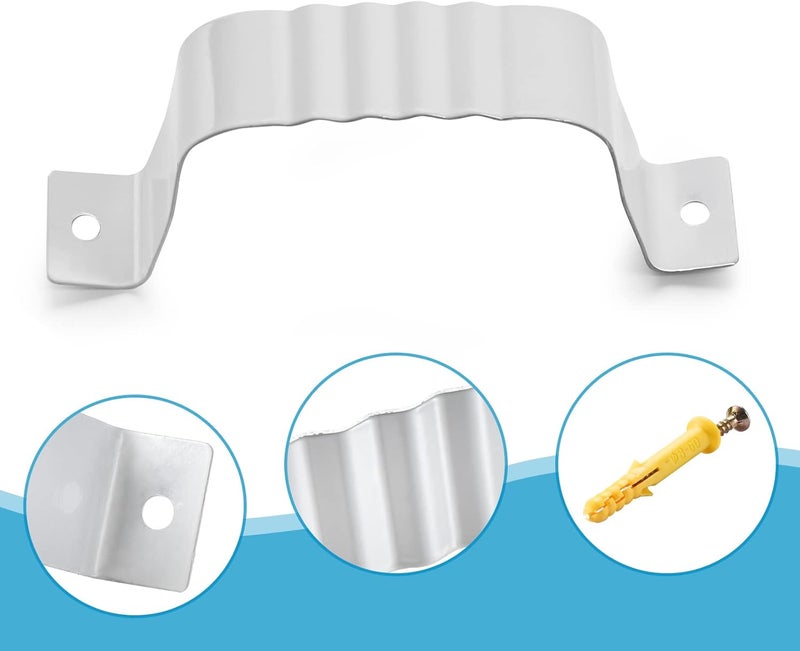 VYH Gutter Straps 2x3，Downspout Bracket ，Downspout Strap，（4 Pack, White） - Image 4
